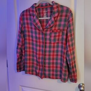 Pajama Set- Red, Pink and Blue Plaid Size M